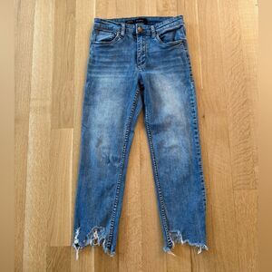 See Thru Soul Frayed Hem Blue Jeans